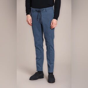 MILANO ITALY JOGGER CHINO PANT GABARDINE STRETCH LIGHT BLUE SLIM FIT MENS Sz 48